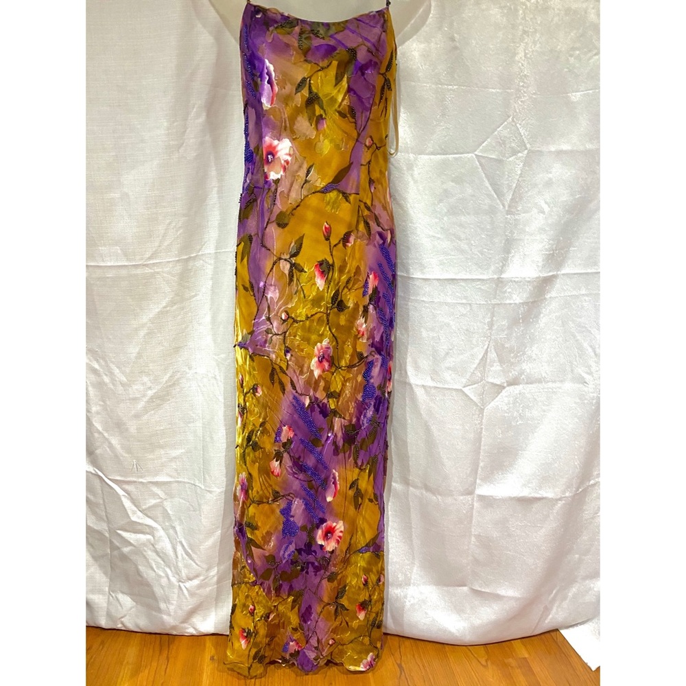 Silky purple/ gold dress